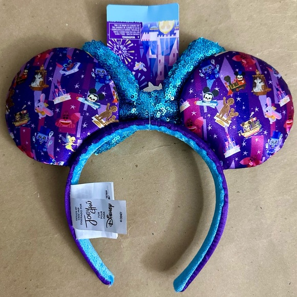 NWT Disney Parks Attractions Joey Chou Blue Backpack Minnie Ear Headband Bundle - Picture 11 of 12